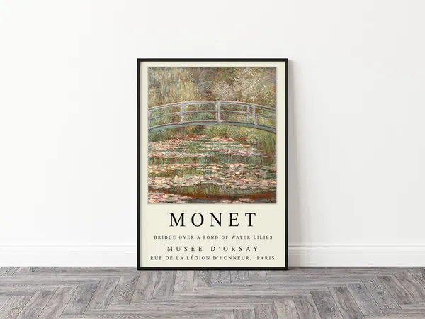 Claude Monet Exhibition Garden Scenery Wall Art Print