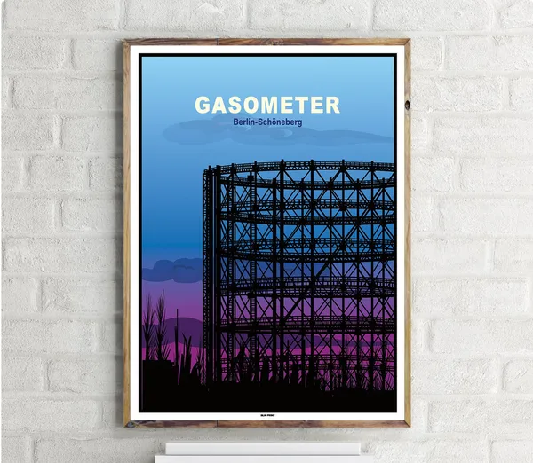 Schneberg Gasometer 2 Vintage Travel Poster