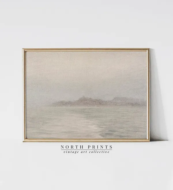 Vintage Tonal Coastal Painting Art Print