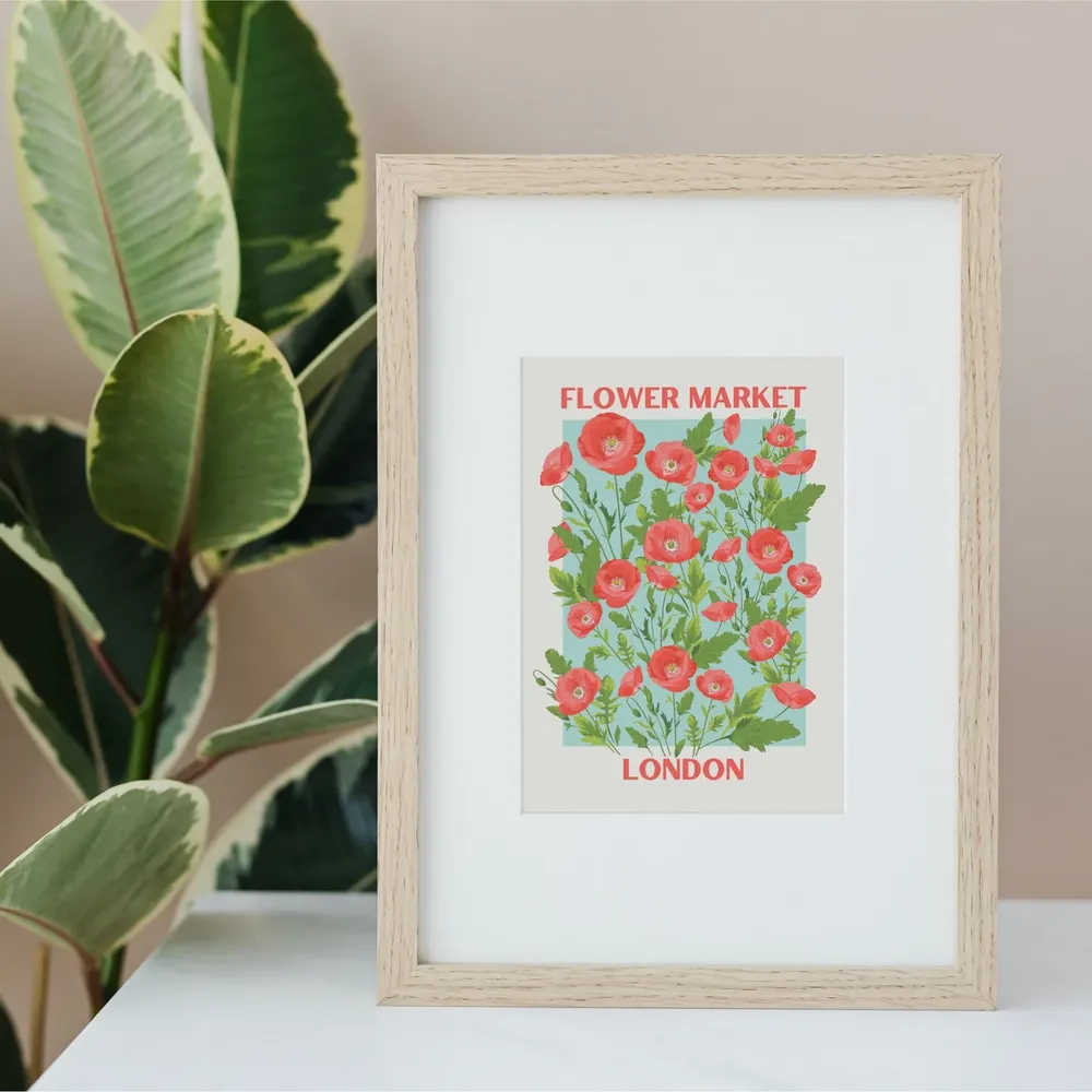 Flower Market London Floral Poster Print - Image 3