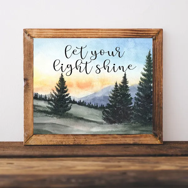 Let Your Light Shine Bible Verse Nursery Sign