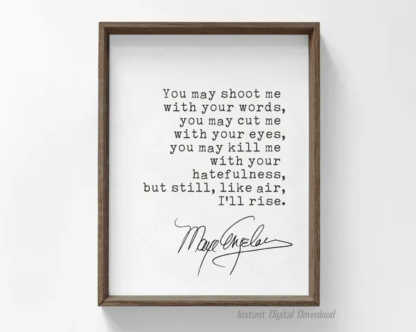 Maya Angelou Quote Art Print, Inspirational Poster