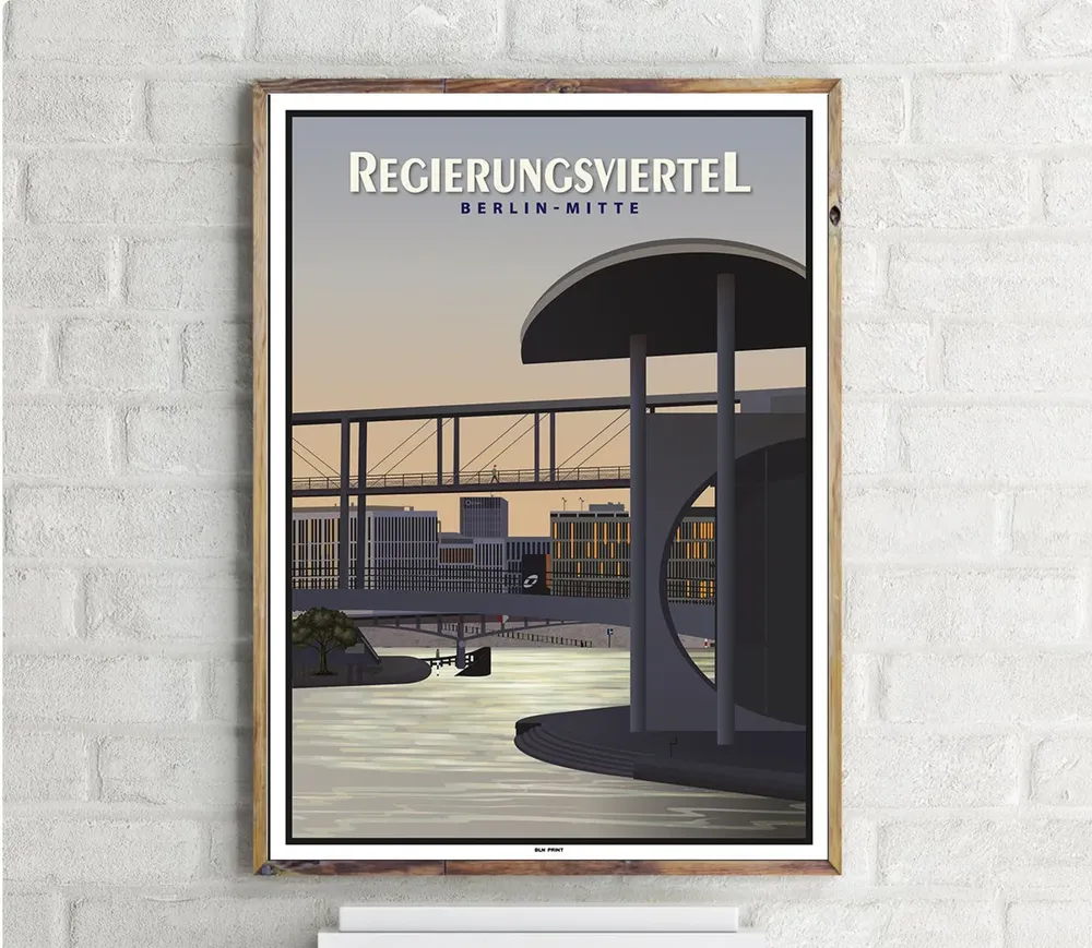 Regierungsviertel Vintage Travel Poster