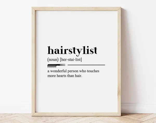 Hairstylist Definition Hair Salon Decor Art Print
