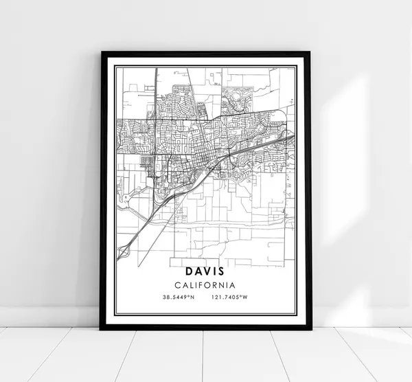 Davis Map Print, City Travel Poster