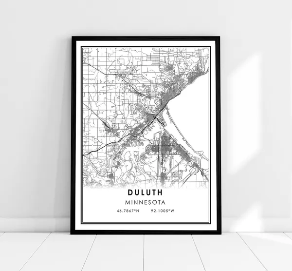 Duluth Map Print Poster, Minnesota City