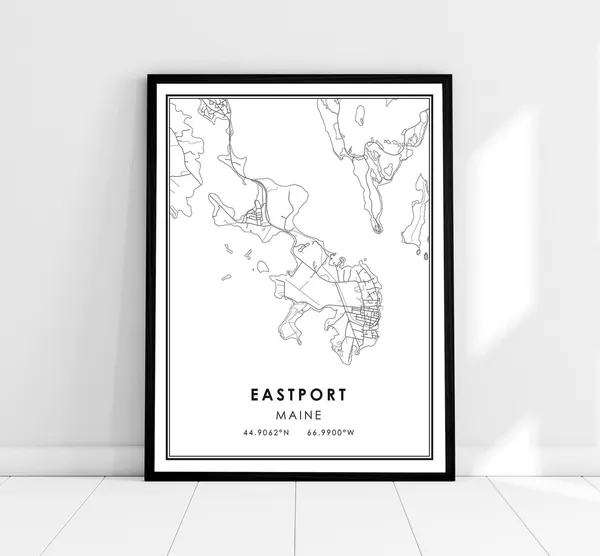 Eastport Map Print, Maine Travel Poster