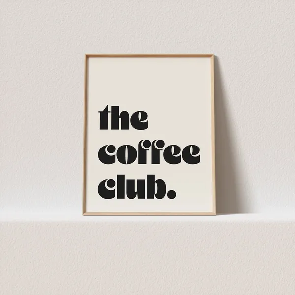 The Coffee Club Retro 70s Typography Art Print