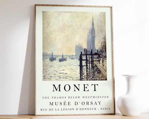 Monet Exhibition Poster, Thames Below Westminster London