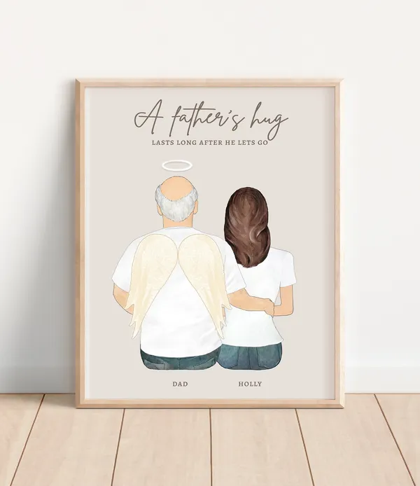 Personalized Memorial Dad In Heaven Sympathy Art Print