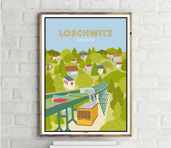 Dresden Loschwitz Vintage Travel Poster