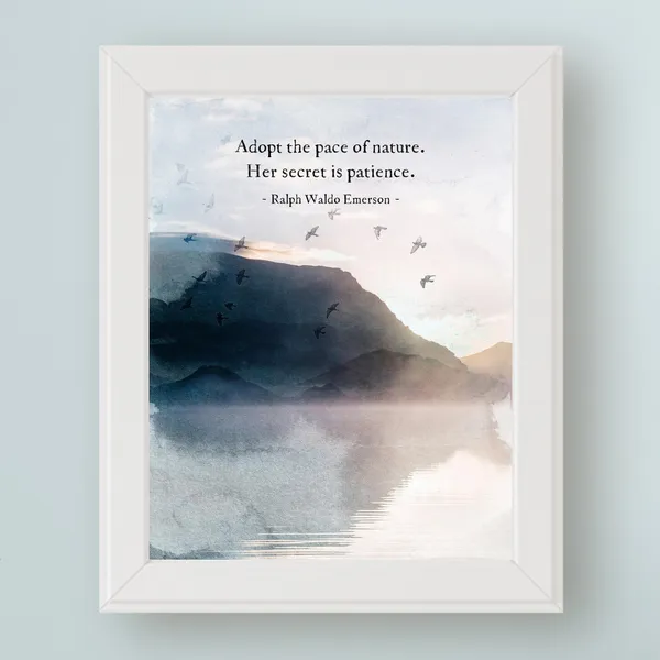 Ralph Waldo Emerson Nature Quote Art Print, Forest Bathing