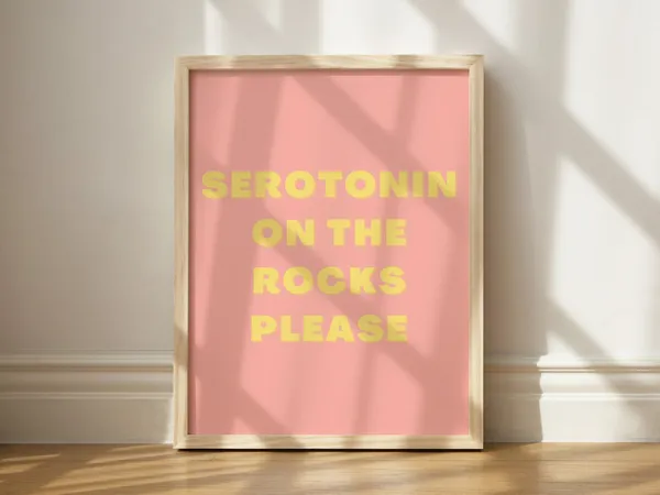 Serotonin On The Rocks Funny Quote Art Print