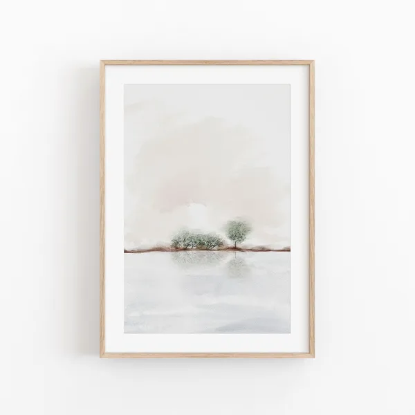 Watercolor Abstract Art Print, Minimalist Nature Decor