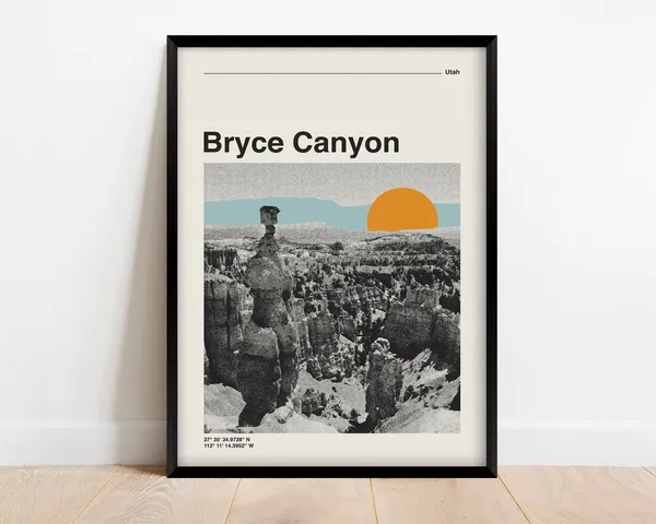 Bryce Canyon National Park Retro Travel Poster