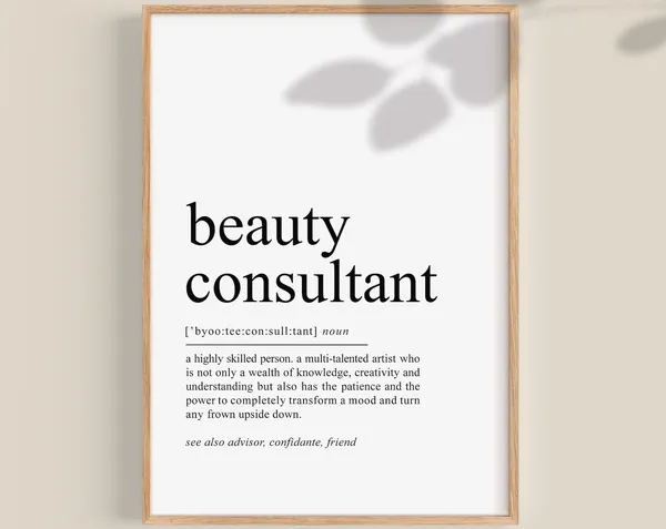 Beauty Consultant Definition Art Print, Salon Decor