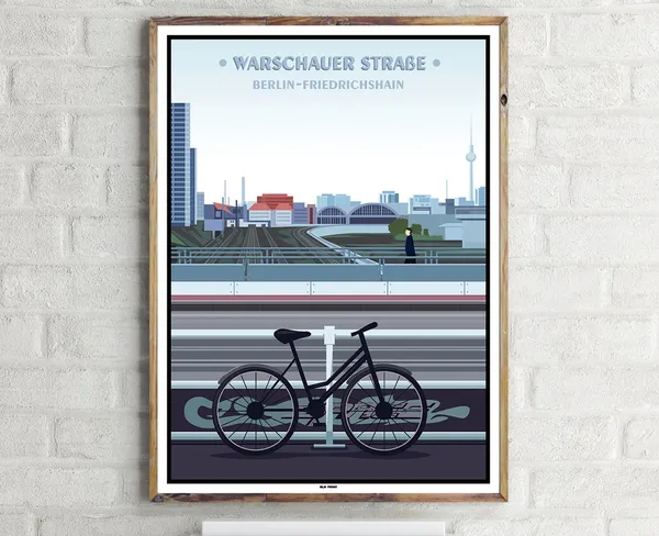 Friedrichshain Warschauer Strae 3 Vintage Travel Poster