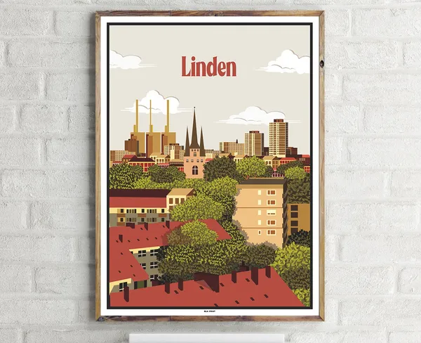 Hanover Linden Vintage Travel Poster