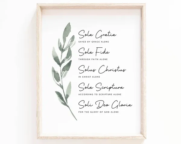 The Five Solas Christian Scripture Art Print