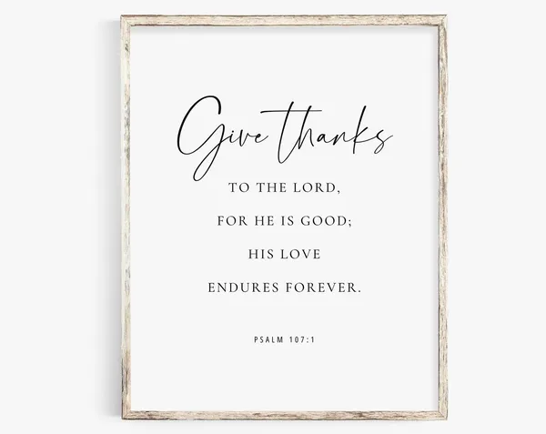 Psalm 1071 Give Thanks To The Lord, Minimalist Art Print