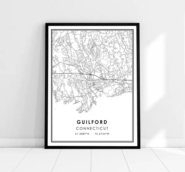 Guilford Map Print Poster, Connecticut City