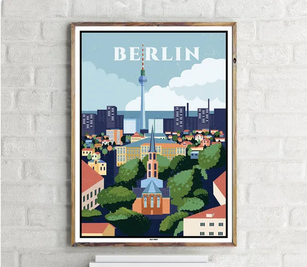 Prenzlauer Berg Vintage Travel Poster, Travel Poster