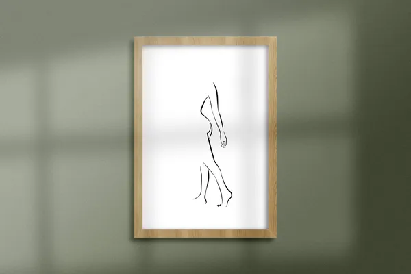 Woman Body Outline Minimalist Line Art Print