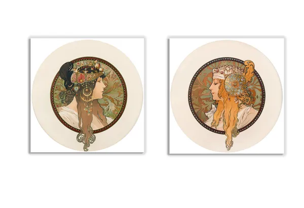 Alphonse Mucha Tetes Byzantines, Art Nouveau Print