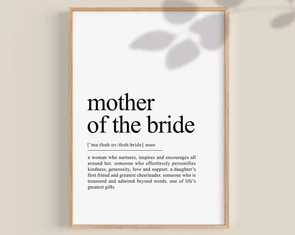 Mother Of The Bride Wedding Gift, Mom Art Print