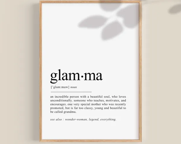 Glamma Dictionary Definition Typography Quote Print