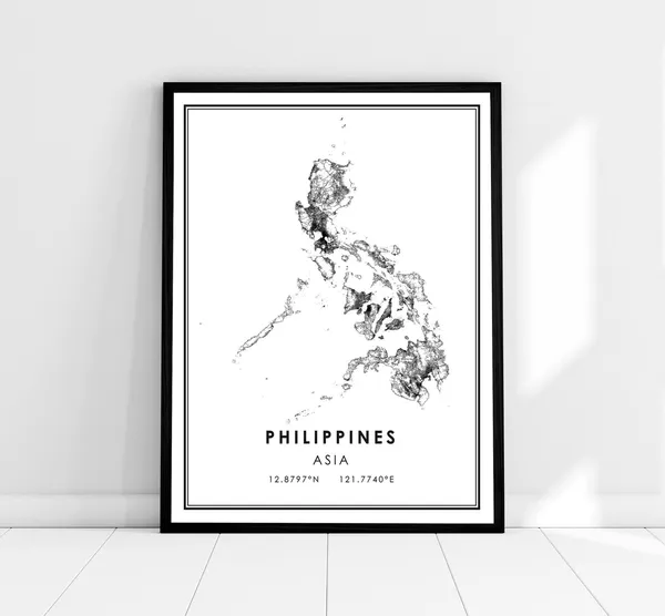Philippines Map Poster Print, Travel and Places