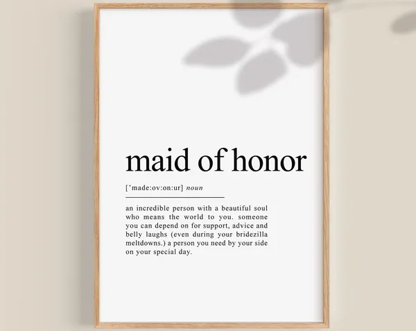 Maid of Honor Proposal Gift, Wedding Gift Art Print