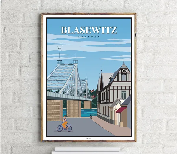 Dresden Blasewitz Vintage Travel Poster