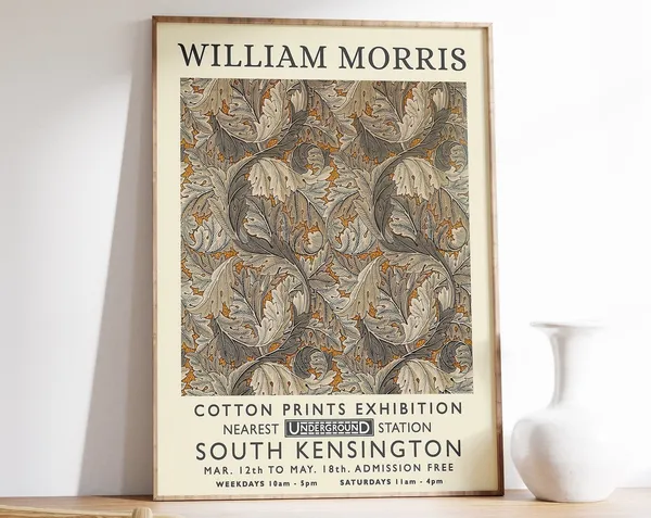 William Morris Floral Poster, Vintage Botanical Art