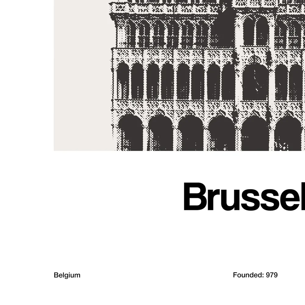 Brussels Travel Poster, Minimalist City Print - Image 2