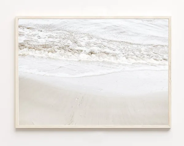 Ocean Waves Neutral Sea Beach Art Print