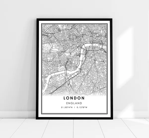 London Map Poster, England City Travel Print