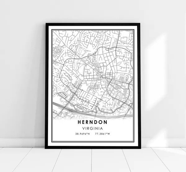 Herndon Map Print Poster, Virginia City