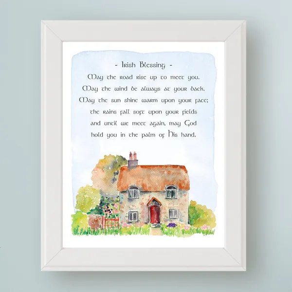 Irish Blessing Art Print, Ireland Travel Wall Decor