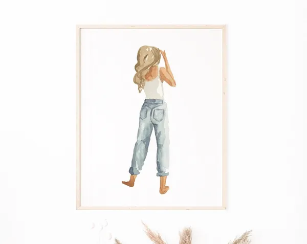 Isabella Art Print, Fashion Watercolor Portrait