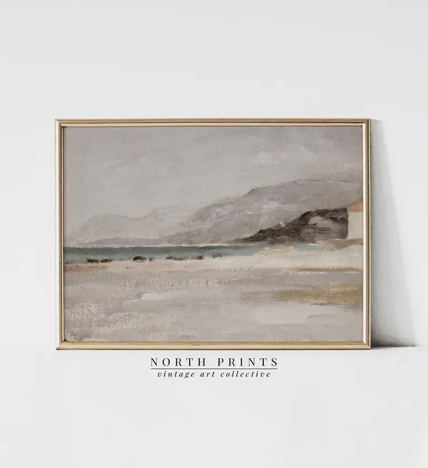 Vintage Italy Coastal Landscape Art Print