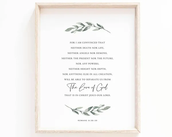 Romans 8:38-39 Botanical Watercolor Scripture Art Print
