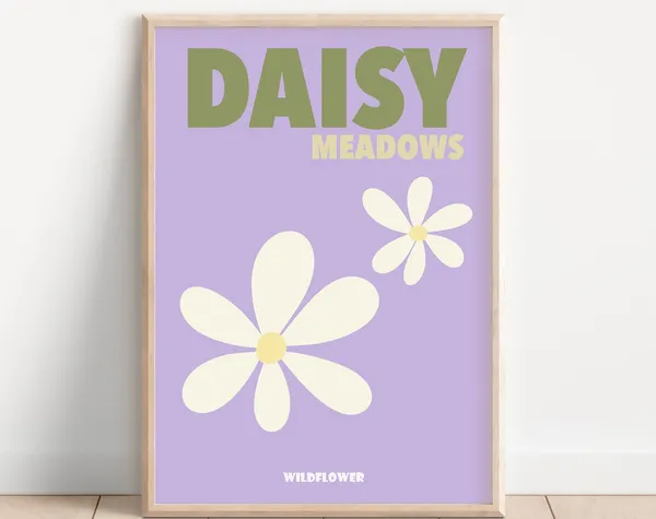 Daisy Meadows Abstract Bohemian Flower Art Print