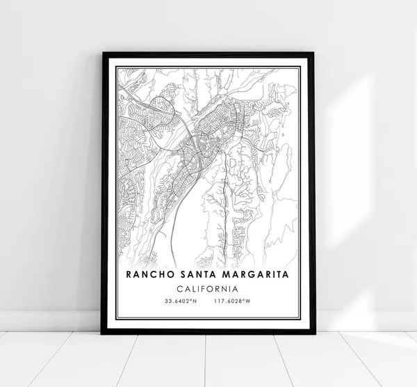 Rancho Santa Margarita Map Print, City Poster