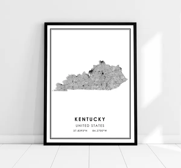 Kentucky Map Print Poster, United States Travel Art