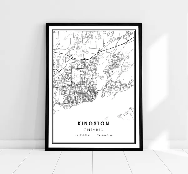 Kingston Map Print Poster, Ontario City