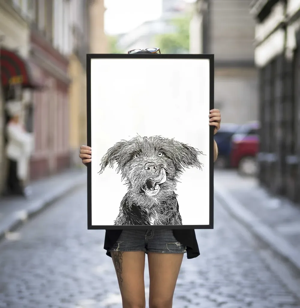 Father In Law Dog Portrait, Gift For Dad Art Print - Image 3