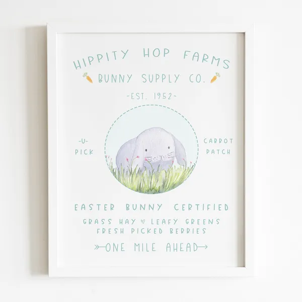 Easter Spring Decor, Bunny Art Print