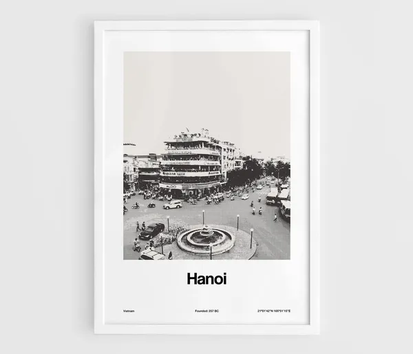 Hanoi City Skyline, Vietnam Travel Poster