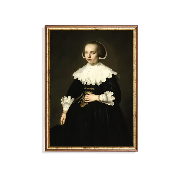 Vintage Young Woman Portrait, Rustic Art Print